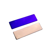 Badge nominatif vierge en acier inoxydable couleur miroir, vente en gros, pas cher, compatible laser et impression de logo