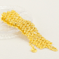 Nouveau design Z H – Bracelet chaîne et maillons plaqué or 24 carats, style hip-hop, tendance, unisexe, en laiton – Idéal comme cadeau