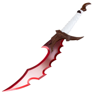 Espada Curva Roja de 63 cm de Solo Leveling con Soporte, Mango Blanco y Guarda Marrón, Espada de Cosplay para Juegos - Product Image 1