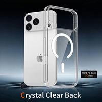 Casing HP Transparan Anti Benturan TPU+Akrilik dengan Tombol Kontrol Kamera AI Magnetik Kuat N52 untuk iPhone 16 17 18 Pro Max