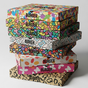 XJY custom densign 33 35 <span class=keywords><strong>CM</strong></span> 30 40 <span class=keywords><strong>9</strong></span> Pouces Burger logo impression Paquet Carton Imprimé Emballage En Vrac Pas Cher Boîtes À Pizza Avec Logo - Product Image 1