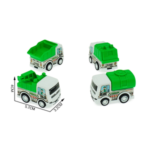 Plastik tarik kembali lingkungan kendaraan sanitasi teknik mobil mainan gesekan untuk anak-anak kejutan besar telur 70 MM kapsul - Product Image 3