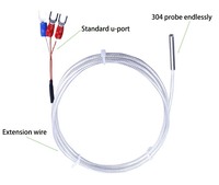 Usine pas cher prix 3 fils sonde en acier inoxydable Thermocouple Rtd Pt100 Pt500 Pt1000 capteur de température