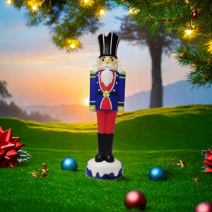 Kunststoff Handwerk Nussknäußer Soldat groß Lebensgröße PP Kunststoff 31 Zoll Soldat Dekor Weihnachten LED-Lichter - Product Image 5