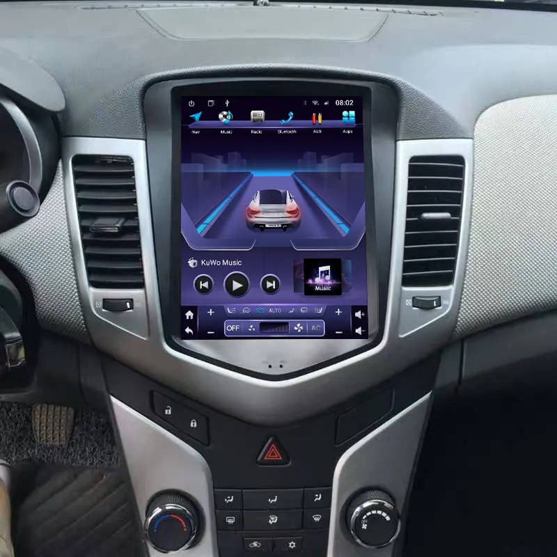 Gaya Seperti Layar Tesla 10.4 Inci DVD Android Navigasi Multimedia Radio Mobil Pemutar Radio untuk Chevrolet Cruze