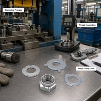 Kit de fixation anti-desserrage pour phares de voiture, en acier galvanisé estampé, avec rondelles de sécurité et écrous