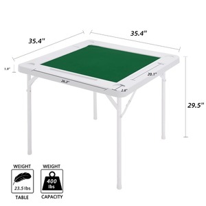 Mesa de Mahjong Plegable Portátil de Metal Estilo Americano con Diseño Moderno para Entretenimiento Familiar de 4 Personas - Product Image 6