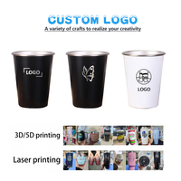 Gobelets empilables en métal 12oz 17oz, ensemble de tasses en acier inoxydable antirouille, pour cocktails, whisky, pique-nique en plein air, logo personnalisé