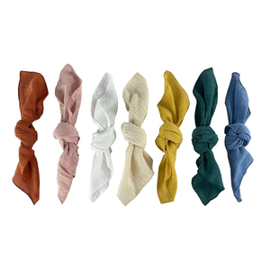 Serviettes en lin modernes faites à la main gaze nappe de mariage et serviettes durables motif brodé nettoyage facile blanc - Product Image 1