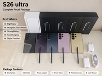 Ponsel Baru Original S26 ultra 5G, Layar Lengkung, Versi Global Segel, Terlaris, Dukungan Grosir
