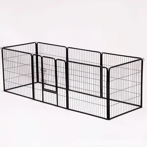 Outdoor Attractive Dog Crate Kennels Galvanised Dog Run Playpen Panels with 8cm Gap Vertical Bars