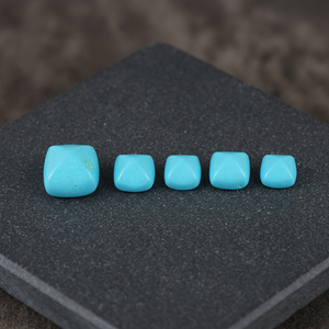 Pierres précieuses en vrac de haute qualité, turquoise bleue, 8 mm, forme de feuille, cabochons naturels en sucre, certifiées par un tiers, personnalisées Gopika - Product Image 4