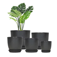 Pot Bunga Plastik Tahan Lama dengan Lubang Drainase, Peralatan Utama untuk Berkebun di Dalam dan Luar Ruangan, untuk Tanaman Pembibitan di Rumah