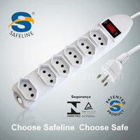 Multiprise Multiprise Encastré Multiprise Extension De 6 Tomadas Chave Disjuntora Reset/off 10A 250V ~