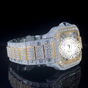 Montre mécanique analogique de luxe de qualité supérieure, résistante à l'eau, entièrement en acier inoxydable, avec cristaux, unisexe JXSP91 - Product Image 2