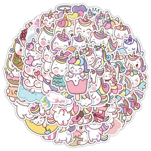 Best Seller 50 pz unico cartone animato unicorno <span class=keywords><strong>adesivi</strong></span> impermeabili per Journaling cancelleria forniture per ufficio simpatiche decalcomanie - Product Image 3
