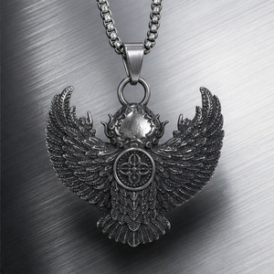 Yunnique – collier avec pendentif Garuda de style tibétain en acier inoxydable, avec ailes, bijoux unisexes - Product Image 3
