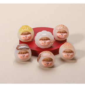 Los últimos bollos de desayuno de dibujos animados luminosos Dumplings Bollos al vapor Encantos de resina para DIY Car Home Adornos Decoraciones de escritorio - Product Image 4