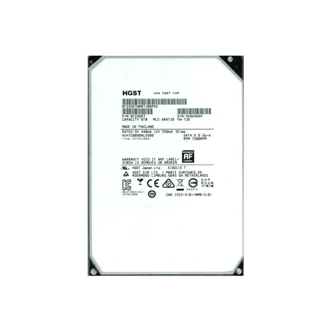 HGST HDD 8TB  HUH728080ALE600 8000GB 3.5 Inch SATA Hard Drive 7200 RPM 128M Cache For DVR NAS Server