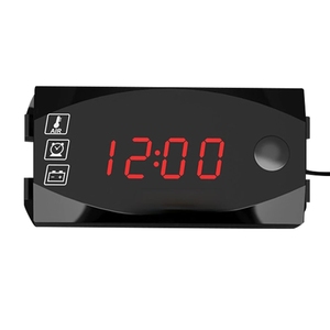 <span class=keywords><strong>DC</strong></span> 6V-30V <span class=keywords><strong>3</strong></span> In 1 digitale tempo termometro voltmetro Display LED moto IP67 impermeabile Tester per auto barca - Product Image 1