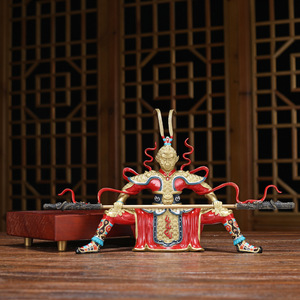 Figura de bronce del gran sabio Zhitian, guardián del dinero de la suerte, Bodhisattva mono de cobre, Sun Wukong - Product Image 3