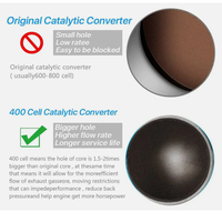 Convertisseur catalytique sport universel 3 pouces 400 cellules en acier inoxydable haute performance 53009