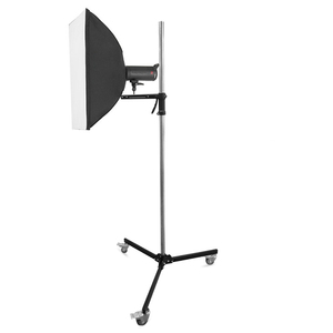 Support d'éclairage LED en acier inoxydable de 250 cm avec poignée de type pistolet, roues et vis 1/4 3/8, trépied robuste pour photographie, éclairage, boîte à lumière, appareil photo - Product Image 4