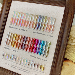 Ensemble de poudre magique miroir 48 couleurs OEM ODM, pigment chrome transparent effet aurore, poudre à frotter pour nail art, pour salon de manucure - Product Image 6