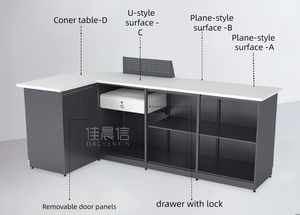 Comptoir de caisse <span class=keywords><strong>en</strong></span> acier au design moderne, personnalisé pour les supermarchés et les tables de caisse des magasins de proximité - Product Image 6