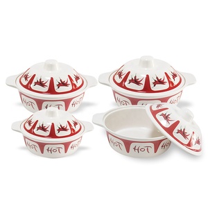 Melamine Soup <span class=keywords><strong>Bowl</strong></span> Với Nắp Nhựa Phục Vụ Bát Đặt Với Nắp Cho Thực Phẩm - Product Image 1