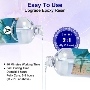 Resina Epossidica di Nuova Formulazione, Trasparente e Cristallina, Resina Artistica Resistente Adatta per Colate e Stampi Artistici Fai-da-Te, Facile da Miscelare con Rapporto 2:1 - Product Image 2