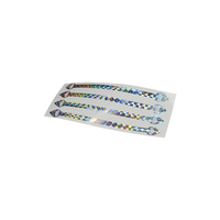 Étiquette d'autocollant holographique laser argent arc-en-ciel étanche et résistant aux UV autocollant holographique à paillettes découpées avec logo personnalisé