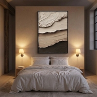 Peinture à l'huile abstraite Wabi Sabi de luxe, peinte à la main sur toile, beige et marron, épaisse et superposée, encadrée