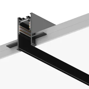 Indoor Ceiling Ultra Thin Recessed Magnet Rail System Track 48V Spanning Magnetic Led Light Tracking