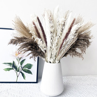 L-D2 60 75 80 100 buah Centerpiece kering Pampass karangan bunga dekorasi kantor rumah alami kecil kering pernikahan Pampas buket rumput