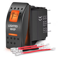 Interrupteur à bascule lumineux 12V 20A 24V 10A DC avec LED orange, interrupteur marche/arrêt éclairé avec faisceau de câblage 14AWG pour UTV ATV