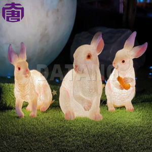 Lámpara navideña 3D con forma de conejo, de fibra de vidrio, para decoración del hogar, jardín, hotel, centro comercial o plaza, también ideal para Pascua. - Product Image 4