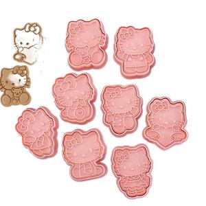 Molde para galletas de Hello Kitty, 6 piezas, tipo prensa 3D, forma de dibujos animados para decoración de pasteles y fondant - Product Image 3