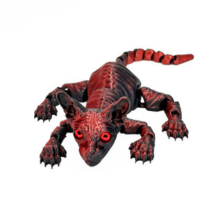 Jouet anti-stress articulé en forme de chat imprimé en 3D sur mesure, figurine de chat dragon flexible métallique violet, cadeau fantaisie - Product Image 5