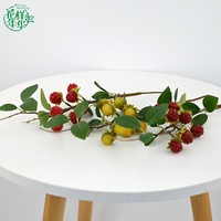 Lebensechter Künstlicher Himbeerzweig mit Beeren Flexibler Drahtstiel für DIY-Bastelarbeiten Kränze und Heimdekoration