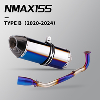 Convient pour NMAX155, tuyau d'échappement intégré avant en acier inoxydable, raccordement R77, système d'échappement complet, 2020-2024