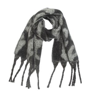 Bufanda de punto circular de invierno, chal jacquard grueso con flecos - Product Image 4