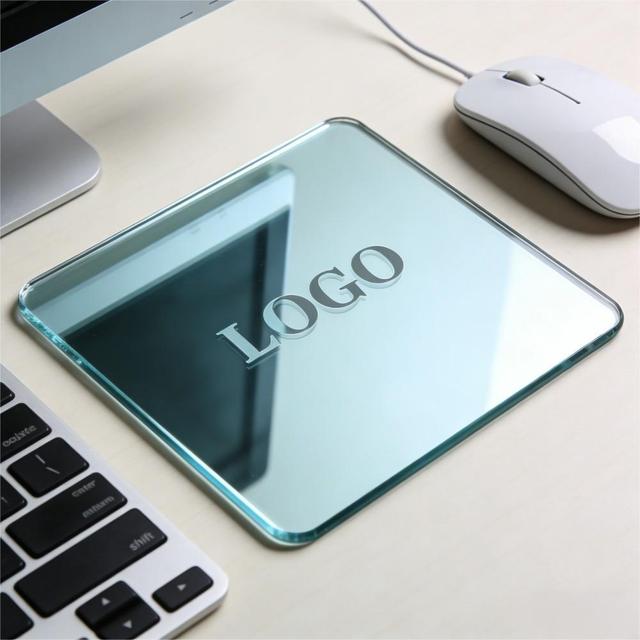 Stock Customized Size Clear Frosted Tempered Glass Desk Mat Transparent Low Noise E-Sports Gaming Mouse Pad