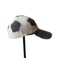 Gorra de Béisbol Unisex de Fieltro de Lana Transpirable e Impermeable de 2 mm de Grosor con Parche de Fútbol