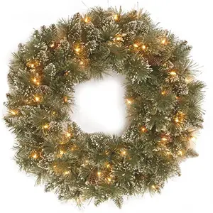 Couronne artificielle avec lumières LED 40CM guirlande de noël décoration de porte pour noël merci donnant décoration de porte