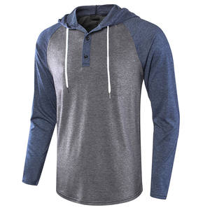 Moda stile <span class=keywords><strong>spazio</strong></span> tinto in filato Slim Fit t-Shirt a maniche lunghe con cappuccio eleganti bottoni in Jersey set felpa da <span class=keywords><strong>uomo</strong></span> abiti da allenamento per <span class=keywords><strong>uomo</strong></span> - Product Image 5