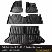 Karpet Mobil Ramah Lingkungan dari TPE untuk BYD Dolphin EV 2023 RHD |   Kustom Tahan Air Anti-Selip Tanpa Bau Tepi 3D Terangkat Garansi 3 Tahun OEM
