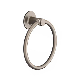 Support de serviette minimaliste gris anthracite à fixation adhésive, capacité de charge 20 kg, design rond en aluminium pour salle de bain - Product Image 5