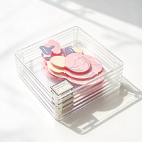 Sous-verres carrés en verre trempé transparent écologique de 4 mm d'épaisseur, tampons et entretoises sur mesure, vente en gros d'usine