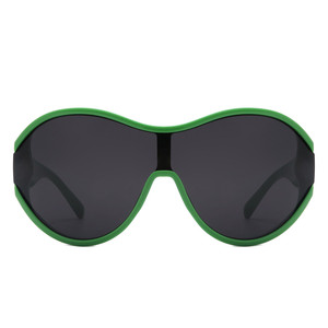 Gwyneth - Lunettes de soleil ovales surdimensionnées rétro, rondes et incurvées, tendance - Product Image 4